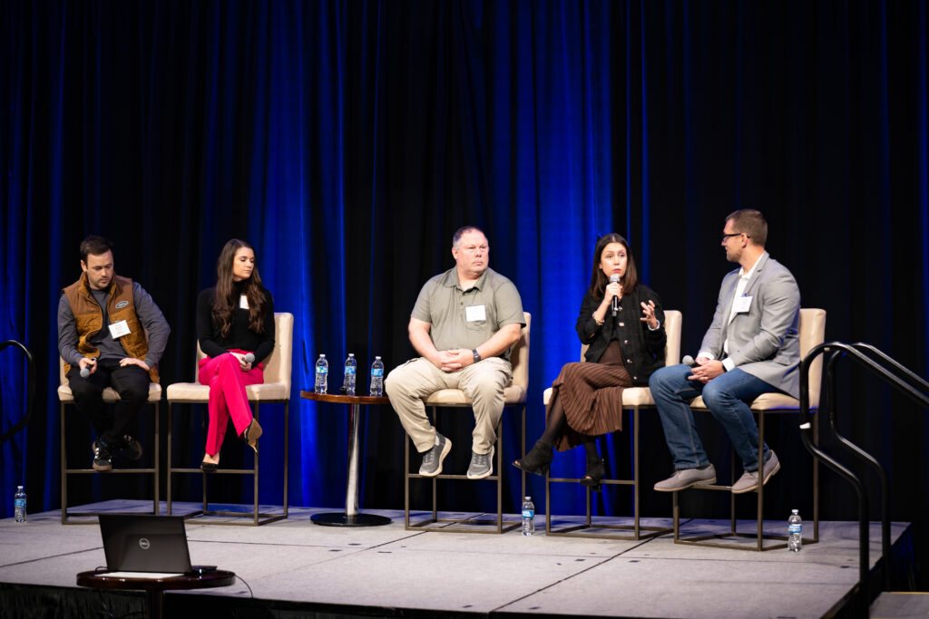 5 people on stage at the Tech Nebraska Summit