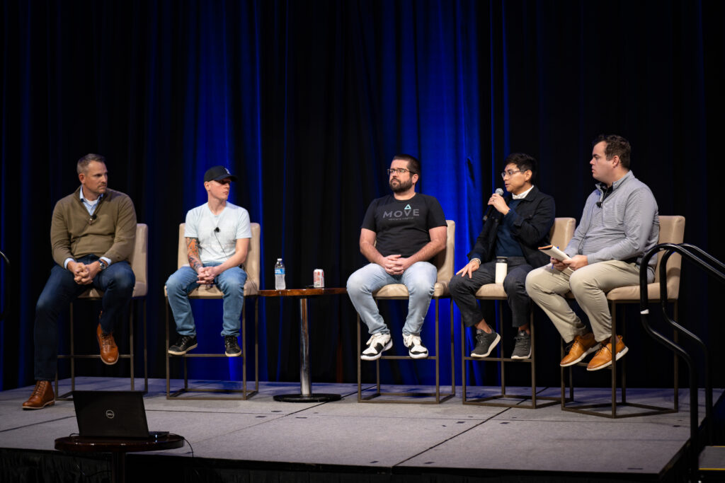 Luis Merino on stage with AI experts at the Tech Nebraska Summit